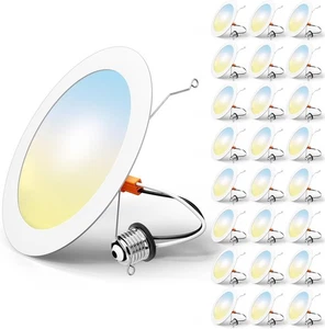 FREELICHT 24 Pack Retrofit LED Recessed Lighting 6 Inch, 6 White  - Picture 1 of 6