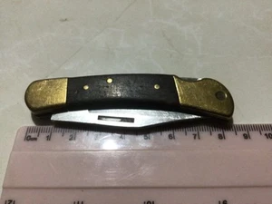 vintage wooden brass handle single blade folding pocket knife - Picture 1 of 4