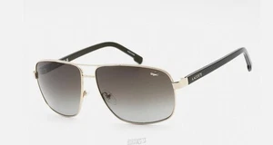 Lacoste Black Lens Gold Frame Aviator Sunglasses XY with Blue Sunglasses Case - Picture 1 of 4