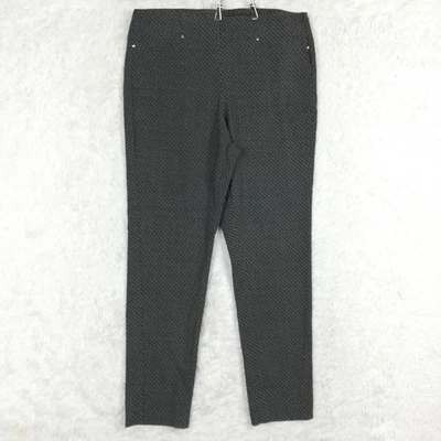 Rafaella Womens Pants Legging Gray Black Geometric Pull On High Rise Stretch 12 - Image 1 of 4
