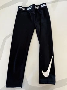 Girls Nike Leggings 4t Black With Swoosh - Picture 1 of 4
