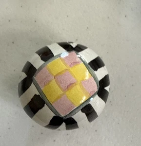 Mackenzie Childs Black White Stripe  1.75" Knob/Pull NEW - Picture 1 of 3