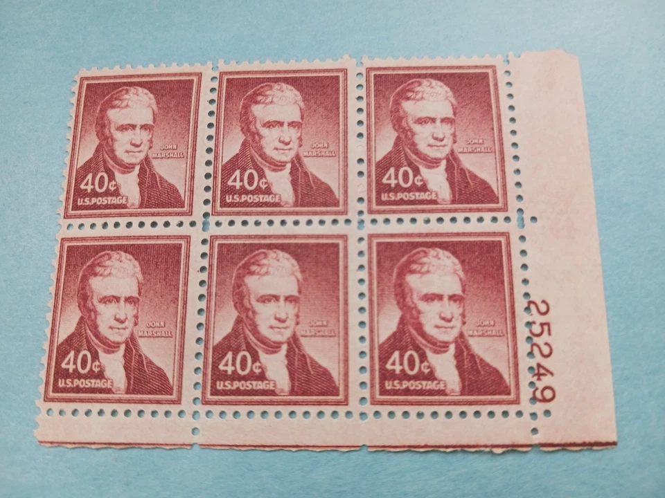 John Marshall plate block 6 #1050 - Image 1 of 1