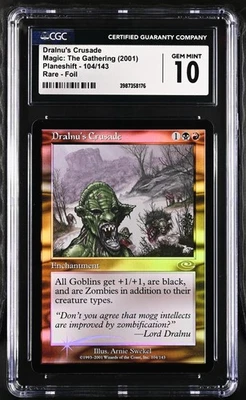 DRALNU'S CRUSADE Planeshift Foil Rare CGC 10 MTG [Nostalgium] - Image 1 of 2