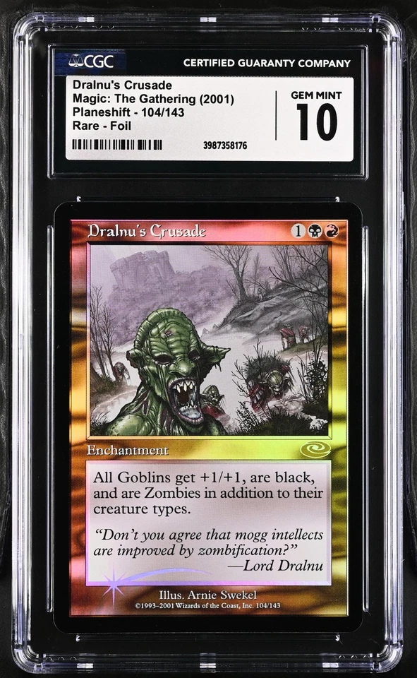 DRALNU'S CRUSADE Planeshift Foil Rare CGC 10 MTG [Nostalgium] - Image 1 of 2