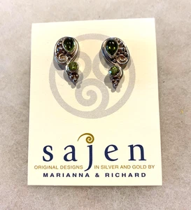 Sajen Peridot Post Earrings  3/4 In. Long - 5.8 Grams - Picture 1 of 7