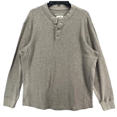 Camisa Henley Tejida Gofre Térmica Eddie Bauer Hombres XLT Tostado Pullover Capas Exterior Foto 1 de 4