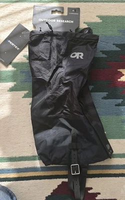 Outdoor Research Helium Gaiters Mens Medium Black Lightweight Waterproof Pertex - Image 1 of 2