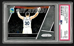 2017 PANINI PRIZM BASKETBALL CARD #GH-SC STEPHEN CURRY PSA 10 GET HYPED WARRIORS - Picture 1 of 5