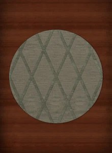 Green Transitional Hand Hooked Diamonds Criss-Cross Area Rug Geometric DV11 - Picture 1 of 12