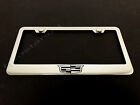 1X Cadillaccrest Logo Stainless Steel License Plate Frame + Screw Caps