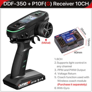 DUMBORC DDF-350 2.4G 10CH RC Transmitter +X10F(G) Receiver Combo For RC Car Boat - Picture 1 of 13