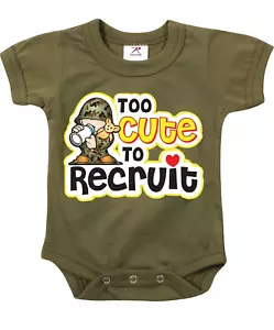 2T bambino neonato pezzo unico TROPPO CARINO DA RECLUTARE Olive Drab Rothco 67150 - Foto 1 di 1