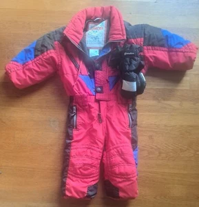 Obermeyer "Ninja" kids ski suit snowsuit Size 2 "Preschool"+ Grandoe MIttens - Picture 1 of 3
