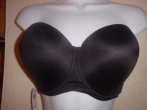 Sujetador sin tirantes Wacoal 85485 vintage con carrocería 36D negro nuevo con etiquetas - Imagen 1 de 1
