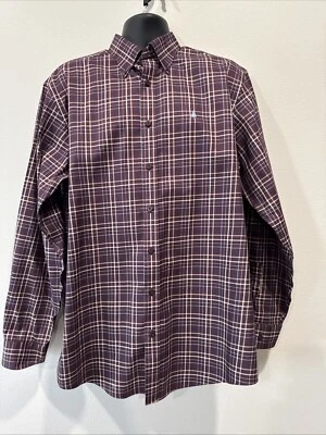 Camisa Nordstrom Smart Care sem rugas grande alta xadrez ameixa - Imagem 1 de 4