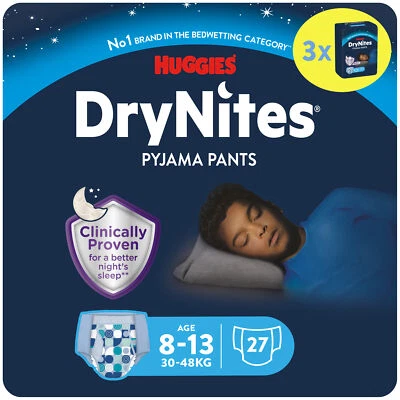 Huggies DryNites Windeln Windelhosen Jungen 8-13 J. (30-48 kg) Monatspack 27 St.