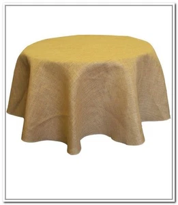 Tablecloth Burlap Natural Seamless Round 59 Inch By Broward Linens - Picture 1 of 2
