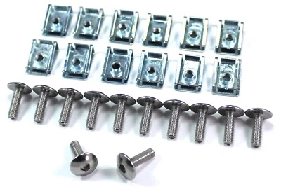 12 X Aprilia RSV 1000 Mille Rs carenatura Pannello Bulloni Viti Inox m5 & Clip - Immagine 1 di 4