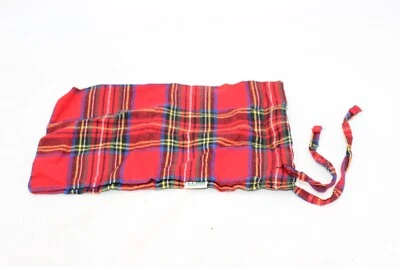 Bolso de Mano LL Bean Rojo Cuadros Pequeño 7x12" Franela Rayas Lindo Cordón Foto 1 de 4