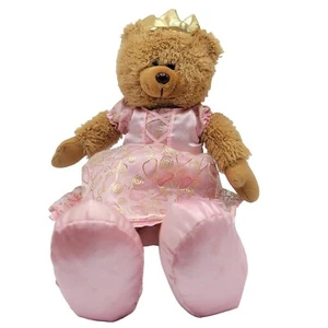 Dolled Up Designs Prinzessin Teddybär Plüsch 17 Zoll rosa Kleid goldene Krone königlich - Bild 1 von 9
