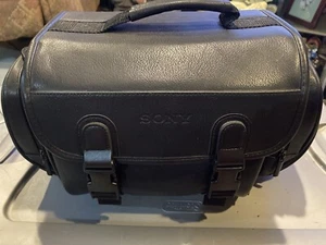 Sony Camera /Accessories Bag - Leather Like Material Black - Good Condition - Picture 1 of 5