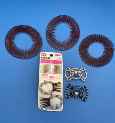 Scünci Bendini Clip, Stretch Flexible Flexi Comb Hair Headband, Safety Pin Beads - Image 1 of 4