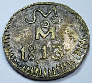 NGC Questionable Authenticity 1813 Oaxaca SUD Copper 1/2 Reales Contemporary - Picture 1 of 3
