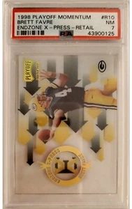 1998 Playoff Momentum Brett Favre ENDZONE XPRESS DIE CUT #R10 PSA 7 card POP 3 - Picture 1 of 2