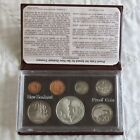 New Zealand 1981 7 Coin Proof Year Set With Silver Royal Visit Dollar - complete