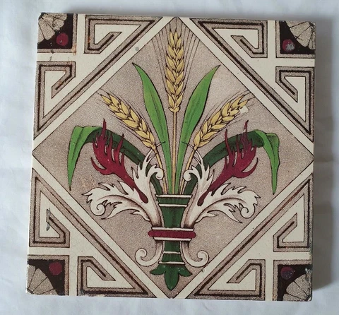 ELEGANT CORN DESIGN ENGLISH ANTIQUE TILE Cover