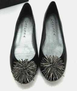 Caressa Cacey Women's Black Soft Patent Leather Flat Size 8 M - Picture 1 of 6