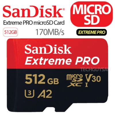 SANDISK Extreme PRO, 512GB Speicherkarte, SD-Adapter, Micro-SDXC microSD Exte