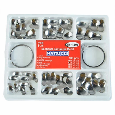 TOR VM 100pcs dental matrix bands sectional contoured matrices wedges NO1.398