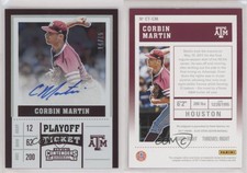 2017 Elite Extra Edition College Tickets Playoff Ticket /15 Corbin Martin Auto