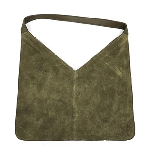 New ASOS Olive Green Suede Tote Bag Purse Shoulder Bag - Picture 1 of 6