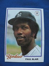 1978 Topps Paul Blair Yankees card #22 MLB baseball $1 S&H