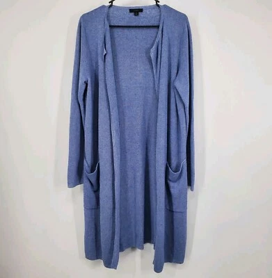 J. Cárdigan suéter Crew Juliette sin cuello pequeño azul mezcla de lino AM561 A2 Foto 1 de 4