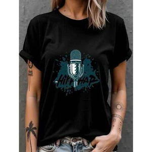 Ladies' fashionable and versatile round neck T-shirt, soft and comfortable top - Picture 1 of 12