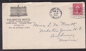 FALMOUTH HOTEL 1932, PORTLAND, MAINE "WHEN A HOTEL BECOMES A HOME" - Picture 1 of 2