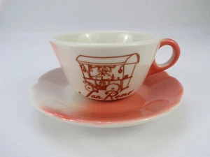 Vintage Jackson China Airbrushed Cup & Saucer Rare "San Remo" Pattern Peach - Picture 1 of 9