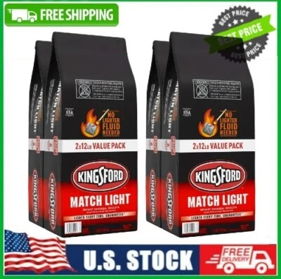 Kingsford Match Light Instant Charcoal Briquettes, 12 lbs, 4 Pack - Изображение 1 из 4