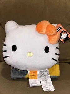 Hello Kitty Orange Bow Nogginz Pillow & Plush Throw Set 45" x 55" NWT - Picture 1 of 3