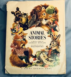 Animal Stories Georges Duplaix Rojankovsky Giant Golden 1944 4th Printing Hb Dj - Imagen 1 de 10