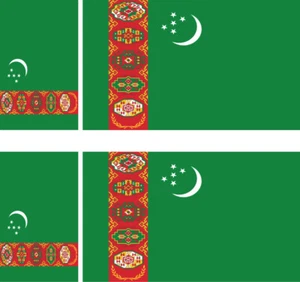 TURKMENISTAN Lot 4 Vinyl Stiker autocollant Drapeau flag - Bild 1 von 1