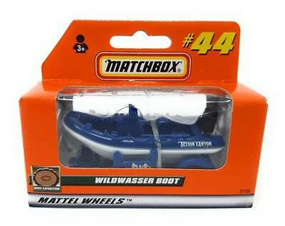 Matchbox MBX Superfast 1999 No 44 Rapids Raft Trailer Int. Version deutsche Box - Bild 1 von 2