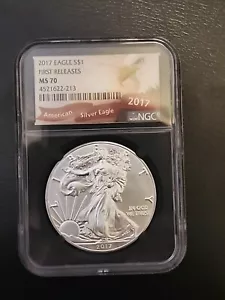 2017 AMERICAN Silver Eagle  First Releases  MS-70 NGC , 1$ - Picture 1 of 5