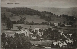 OLD POSTCARD 1937 CONISTON CHURCH - Picture 1 of 2