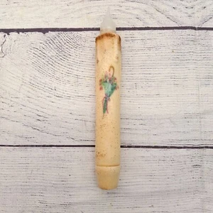 Spring Umbrella Filled With Flowers 6" Battery Operated Timer Taper Candle, Teal - Picture 1 of 1