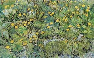 Vincent van Gogh A Field of Yellow Flowers 1889 Hand Painted Canvas Oil Painting - Picture 1 of 2